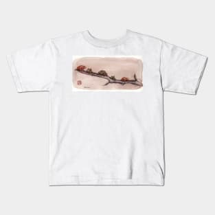 Spring Peepers - Original watercolor painting of tiny little forest frogs pinkletinks tinkletoes Kids T-Shirt